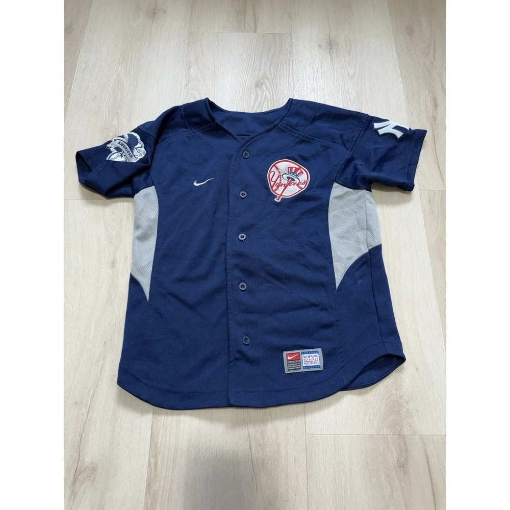 Nike 90s Jason Giambi YOUTH Small Majestic Away Jersey #25 MLB New York Yankees